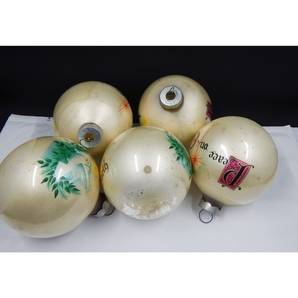 Essex Franke Mercury Glass Christmas Ornaments Dove Peace On Earth Lot of 5 - Picture 8 of 8